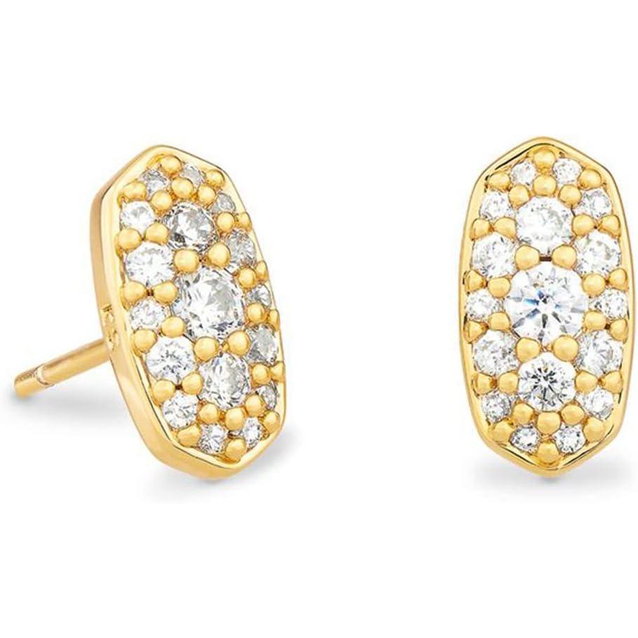 imageKendra Scott Grayson Crystal Stud Earrings Fashion Jewelry for WomenGOLD WHITE CUBIC ZIRCONIA
