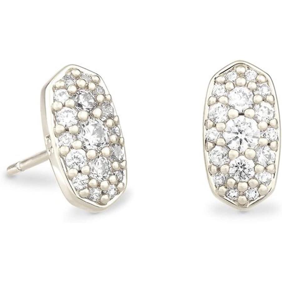 imageKendra Scott Grayson Crystal Stud Earrings Fashion Jewelry for WomenRHODIUM  WHITE CUBIC ZIRCONIA