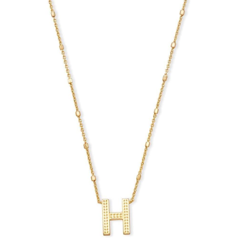 imageKendra Scott Letters AZ Pendant Necklace for Women Fashion Jewelry 14k GoldPlated BrassLetter H