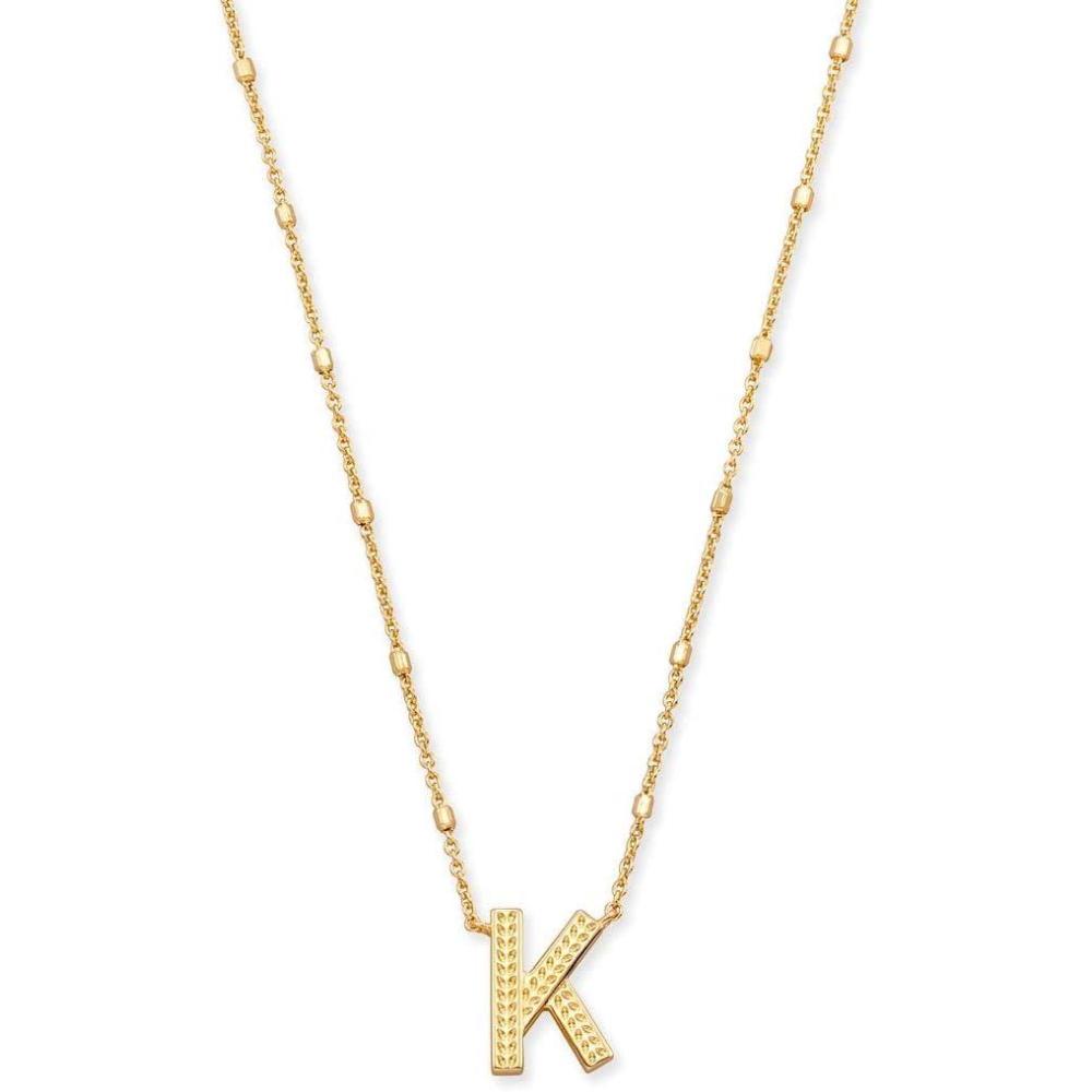 imageKendra Scott Letters AZ Pendant Necklace for Women Fashion Jewelry 14k GoldPlated BrassLetter K