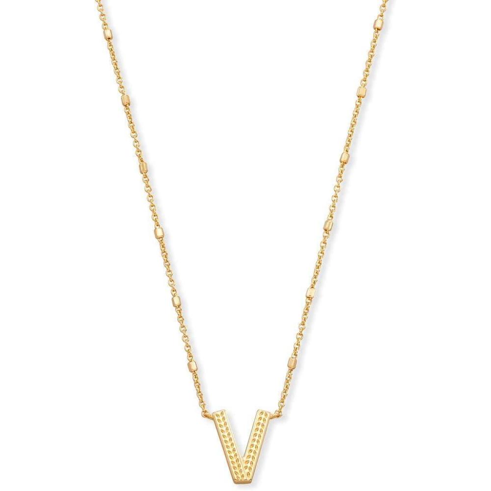 imageKendra Scott Letters AZ Pendant Necklace for Women Fashion Jewelry 14k GoldPlated BrassLetter V