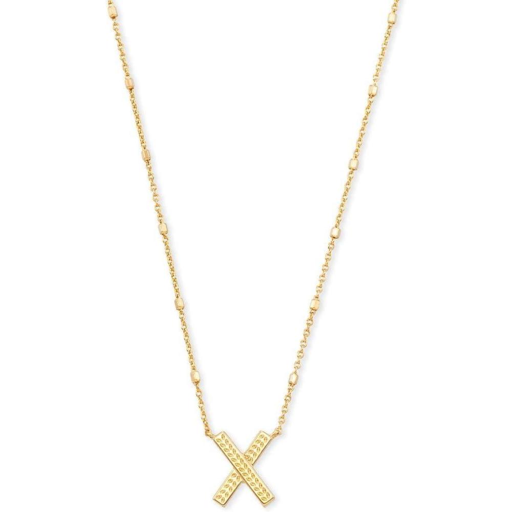 imageKendra Scott Letters AZ Pendant Necklace for Women Fashion Jewelry 14k GoldPlated BrassLetter X