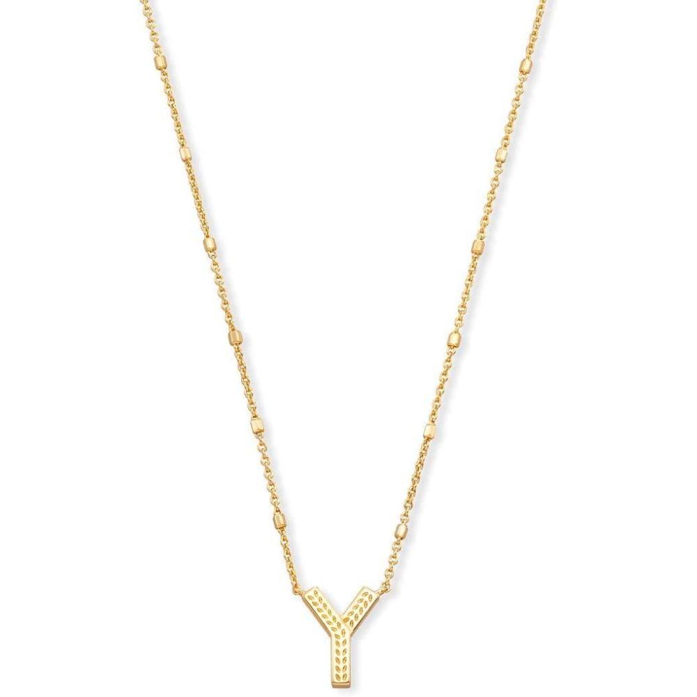 imageKendra Scott Letters AZ Pendant Necklace for Women Fashion Jewelry 14k GoldPlated BrassLetter Y