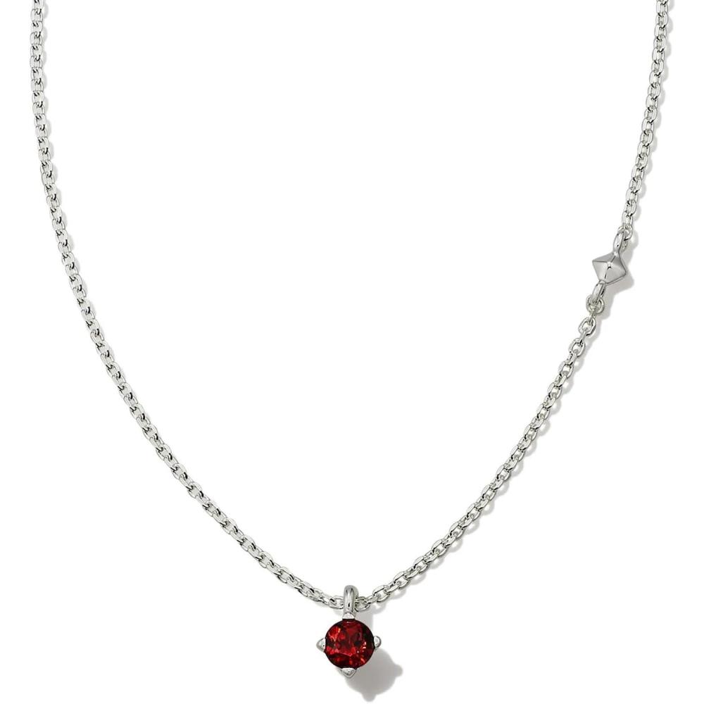 imageKendra Scott Maisie Sterling Silver Pendant NecklaceRED GARNET
