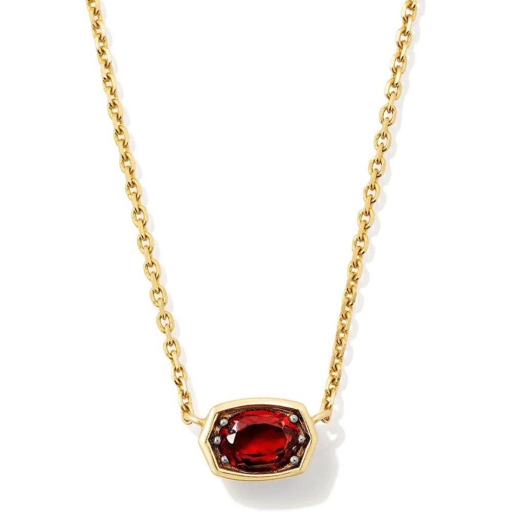 imageKendra Scott Marisa 18k Yellow Gold Oval Solitaire Pendant NecklaceGARNET