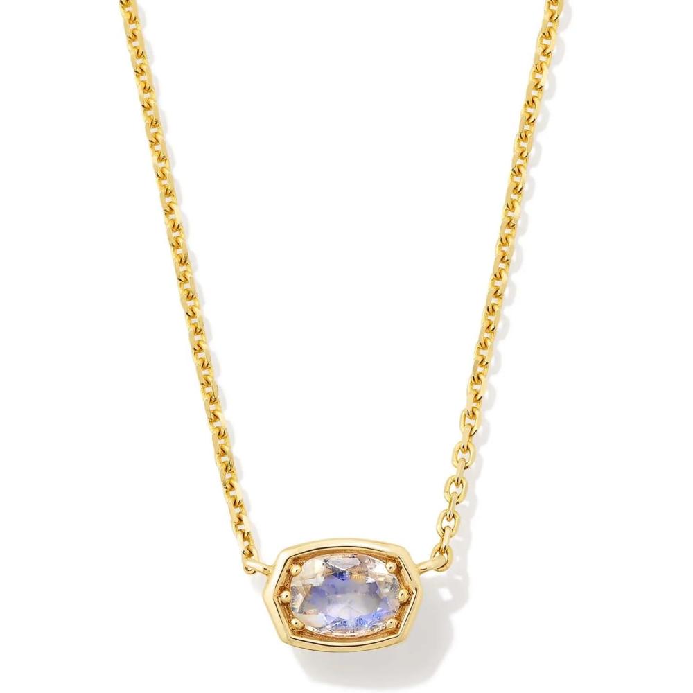 imageKendra Scott Marisa 18k Yellow Gold Oval Solitaire Pendant NecklaceRAINBOW MOONSTONE
