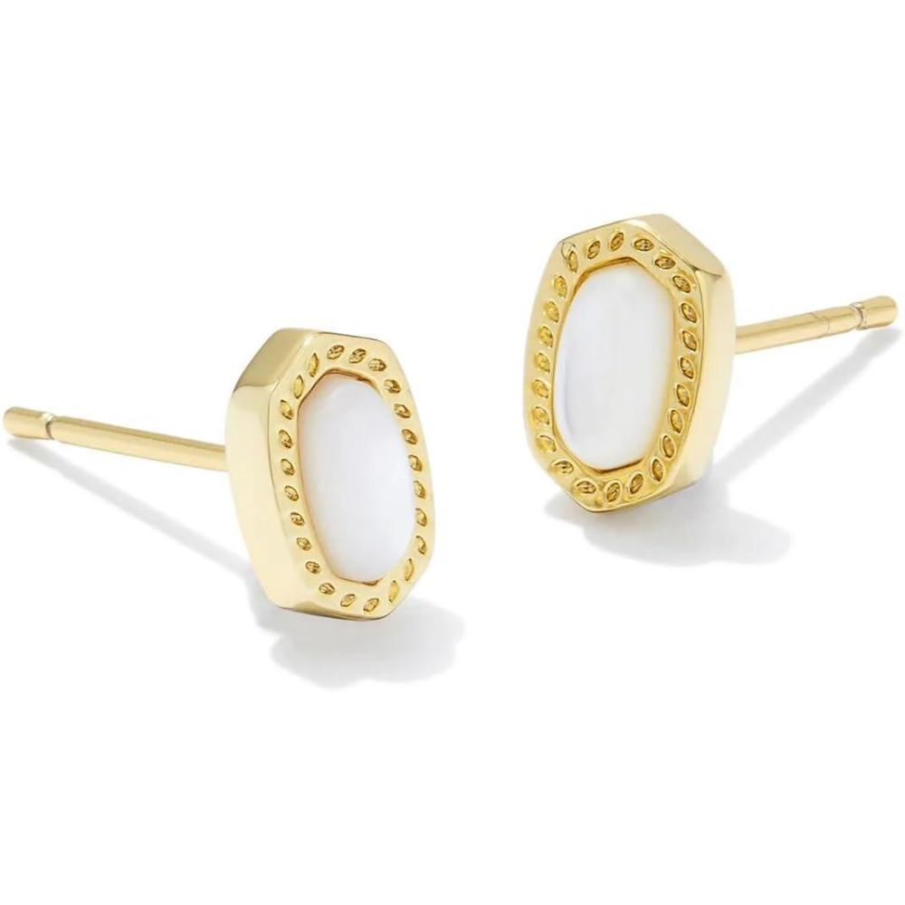 imageKendra Scott Mini Ellie 14k GoldPlated Stud Earrings Fashion Jewelry for WomenGOLD  IVORY MOTHER OF PEARL