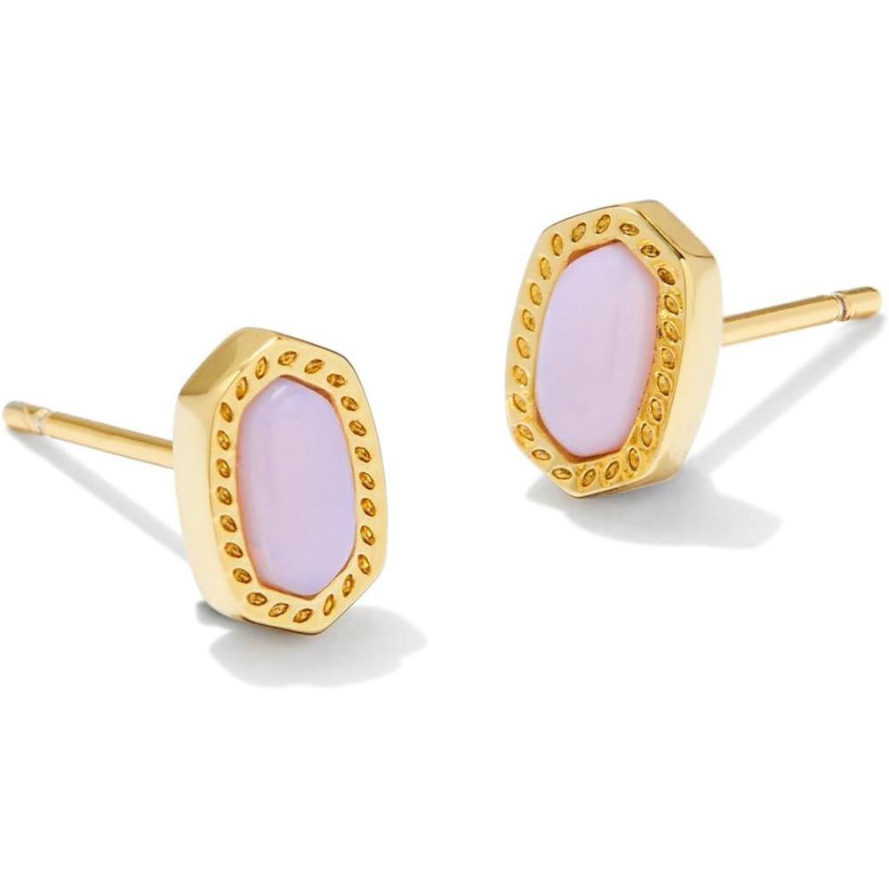 imageKendra Scott Mini Ellie 14k GoldPlated Stud Earrings Fashion Jewelry for WomenGOLD  PINK OPALITE CRYSTAL