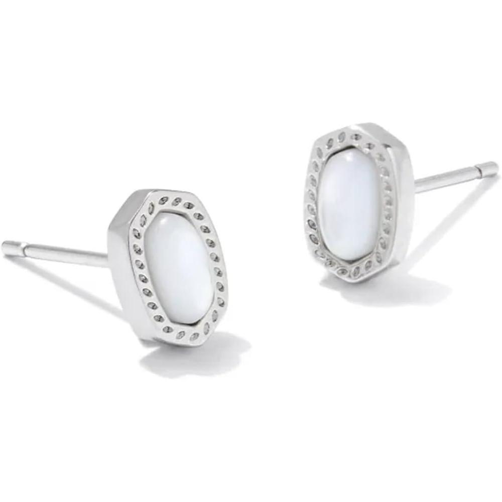 imageKendra Scott Mini Ellie 14k GoldPlated Stud Earrings Fashion Jewelry for WomenRHODIUM  IVORY MOTHER OF PEARL
