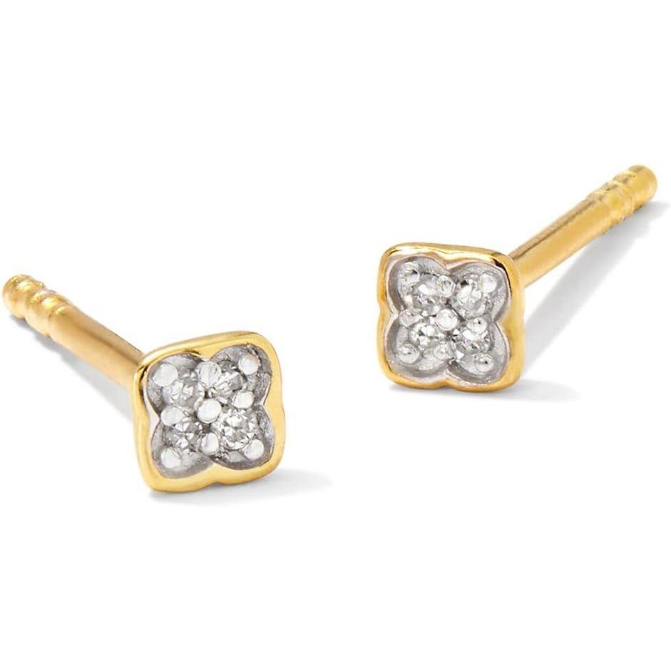 imageKendra Scott Tiny Dira White Diamond Stud EarringsVERMEIL  WHITE DIAMOND