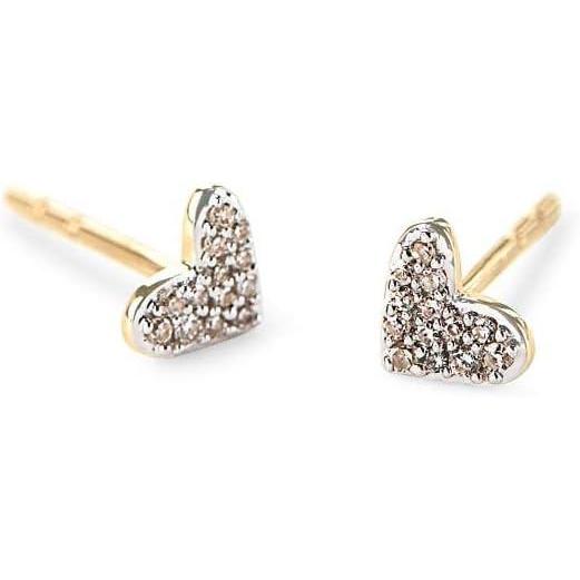 imageKendra Scott White Diamond Heart Stud Earrings in 14k Gold Fine Jewelry for Women14K YELLOW GOLD  CRYSTAL CLEAR DIAMOND