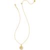 Kendra Scott 14k Gold-Plated Brass Letter A-Z Disc Reversible Pendant Necklace, Fashion Jewelry for Women(Letter E)