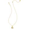 Kendra Scott 14k Gold-Plated Brass Letter A-Z Disc Reversible Pendant Necklace, Fashion Jewelry for Women(Letter H)