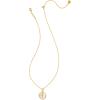 Kendra Scott 14k Gold-Plated Brass Letter A-Z Disc Reversible Pendant Necklace, Fashion Jewelry for Women(Letter I)