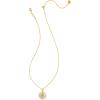 Kendra Scott 14k Gold-Plated Brass Letter A-Z Disc Reversible Pendant Necklace, Fashion Jewelry for Women(Letter J)