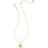Kendra Scott 14k Gold-Plated Brass Letter A-Z Disc Reversible Pendant Necklace, Fashion Jewelry for Women(Letter P)