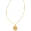 Kendra Scott 14k Gold-Plated Brass Letter A-Z Disc Reversible Pendant Necklace, Fashion Jewelry for Women(Letter R)