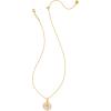 Kendra Scott 14k Gold-Plated Brass Letter A-Z Disc Reversible Pendant Necklace, Fashion Jewelry for Women(Letter S)