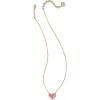 Kendra Scott Ari Heart Pendant Necklace in 14k Gold-Plated Brass, Rose Pink Opal, Fashion Jewelry for Women