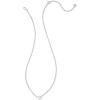 Kendra Scott Cailin Silver-Plated Brass Pendant Necklace in White Crystal, Fashion Jewelry For Women