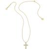 Kendra Scott Cross Crystal Pendant Necklace, Fashion Jewelry for Women(GOLD – WHITE CRYSTAL)