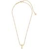 Kendra Scott Letters A-Z Pendant Necklace for Women, Fashion Jewelry, 14k Gold-Plated Brass(Letter T)