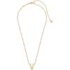 Kendra Scott Letters A-Z Pendant Necklace for Women, Fashion Jewelry, 14k Gold-Plated Brass(Letter V)