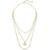 Kendra Scott Medallion Triple Strand Necklace, Fashion Jewelry for Women(GOLD)
