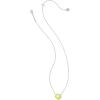 Kendra Scott Tennis Short Pendant Necklace, Fashion Jewelry for Women(RHODIUM – CHARTREUSE MAGNESITE)