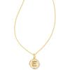 Kendra Scott 14k Gold-Plated Brass Letter A-Z Disc Reversible Pendant Necklace, Fashion Jewelry for Women(Letter E)