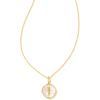 Kendra Scott 14k Gold-Plated Brass Letter A-Z Disc Reversible Pendant Necklace, Fashion Jewelry for Women(Letter I)