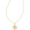 Kendra Scott 14k Gold-Plated Brass Letter A-Z Disc Reversible Pendant Necklace, Fashion Jewelry for Women(Letter K)