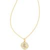 Kendra Scott 14k Gold-Plated Brass Letter A-Z Disc Reversible Pendant Necklace, Fashion Jewelry for Women(Letter L)