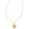 Kendra Scott 14k Gold-Plated Brass Letter A-Z Disc Reversible Pendant Necklace, Fashion Jewelry for Women(Letter M)