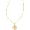 Kendra Scott 14k Gold-Plated Brass Letter A-Z Disc Reversible Pendant Necklace, Fashion Jewelry for Women(Letter S)