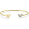 Kendra Scott Ari Heart 18k Gold Vermeil Cuff Bracelet in White Diamond, Fine Jewelry for Women