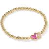 Kendra Scott Ari Heart Emilie Stretch Bracelet, Fashion Jewelry for Women(AZALEA ILLUSION AND ROSE QUARTZ)
