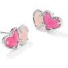 Kendra Scott Ari Heart Emilie Stud Earrings, Fashion Jewelry for Women(RHODIUM – AZALEA ILLUSION AND ROSE QUARTZ)