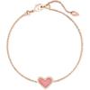 Kendra Scott Ari Heart Link Chain Bracelet for Women, Fashion Jewelry(ROSE GOLD – PINK DRUSY)