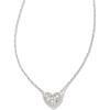 Kendra Scott Ari & Haven Heart Necklace Gift Set, Fashion Jewelry for Women(RHODIUM – WHITE CUBIC ZIRCONIA)