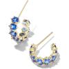 Kendra Scott Cailin Crystal Huggie Earrings, Fashion Jewelry For Women(GOLD – BLUE CRYSTAL)