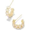 Kendra Scott Cailin Crystal Huggie Earrings, Fashion Jewelry For Women(GOLD – CHAMPAGNE OPAL CRYSTAL)