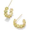 Kendra Scott Cailin Crystal Huggie Earrings, Fashion Jewelry For Women(GOLD – PERIDOT CRYSTAL)