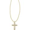 Kendra Scott Cross Crystal Pendant Necklace, Fashion Jewelry for Women(GOLD – WHITE CRYSTAL)