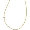 Kendra Scott Cross Inline Pave Necklace, 18k Gold Vermeil, White Topaz