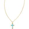 Kendra Scott Cross Pendant Necklace for Women, Fashion Jewelry(GOLD – PERIWINKLE OPAL)