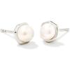 Kendra Scott Davie Pearl Stud Earring, Sterling Silver, White Pearl