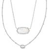 Kendra Scott Elisa Gift Set Of 2, Fashion Jewelry for Women(RHODIUM – IVORY MOTHER OF PEARL)