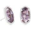 Kendra Scott Ellie Stud Earrings for Women, Fashion Jewelry(RHODIUM – PURPLE AMETHYST)