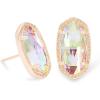 Kendra Scott Ellie Stud Earrings for Women, Fashion Jewelry(ROSE GOLD – IRIDESCENT DICHROIC GLASS)